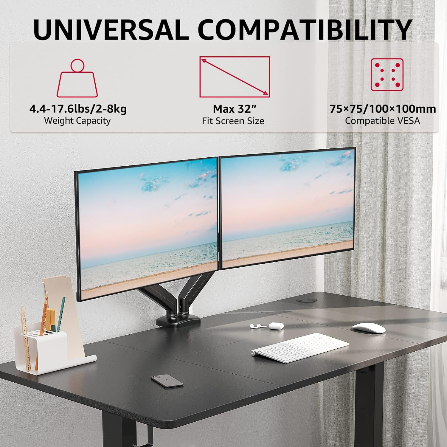Redragon GMK915 IVORY Dual Monitor Mount Redragon GMK915 IVORY Dual Monitor Mount
